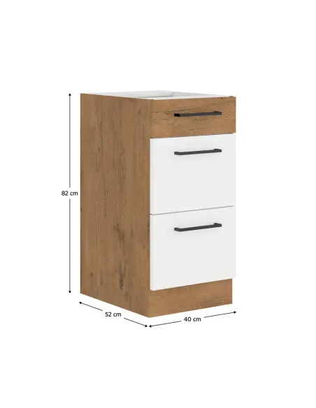 Dulap bucatarie VEGA Ducat inferior 3 sertare, 40x52x82 cm, PAL melaminat | MobilaOK