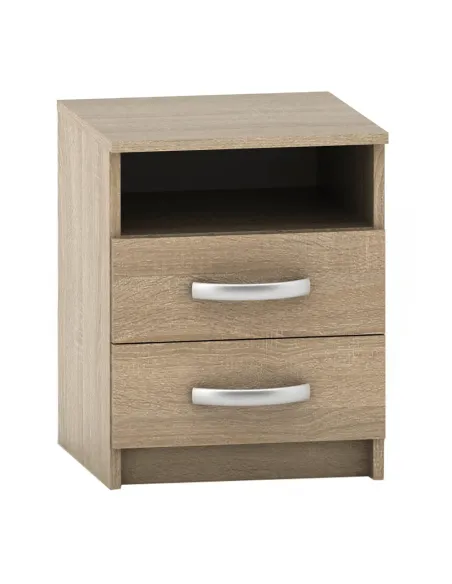 Noptieră BETTY 2 pentru dormitor, 40.4x40.4x50 cm, PAL laminat stejar sonoma | MobilaOK