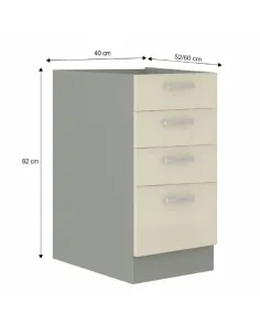 Cabinet bucătărie PRADO 40D 4S BB, 40x60x82 cm, PAL melaminat | MobilaOK 2