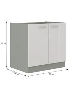 Cabinet bucătărie PRADO 80D 2F BB, 80x60x82 cm, PAL melaminat | MobilaOK 2