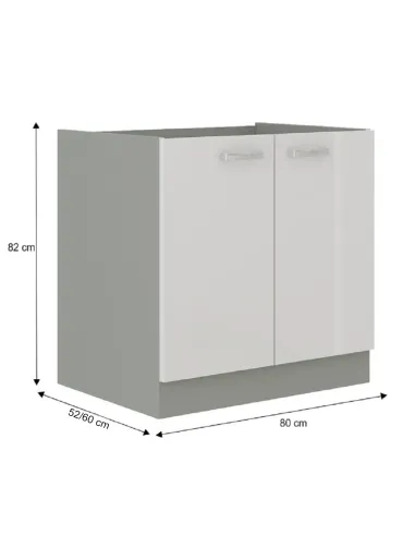 Cabinet bucătărie PRADO 80D 2F BB, 80x60x82 cm, PAL melaminat | MobilaOK