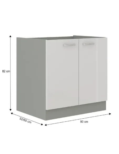 Cabinet bucătărie PRADO 80D 2F BB, 80x60x82 cm, PAL melaminat | MobilaOK