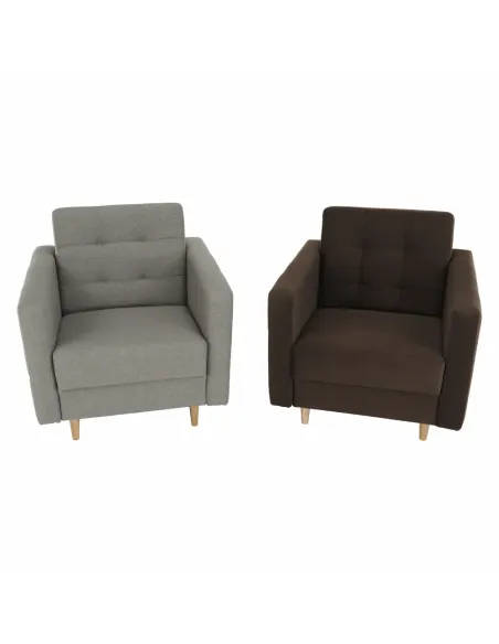 Fotoliu AMEDIA pentru living, dormitor sau birou, 88x95x90 cm, textil Shaggy ciocolatiu și lemn | MobilaOK