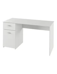 Birou PC BANY, alb, pentru birou, 140x60x76 cm, PAL melaminat | MobilaOK
