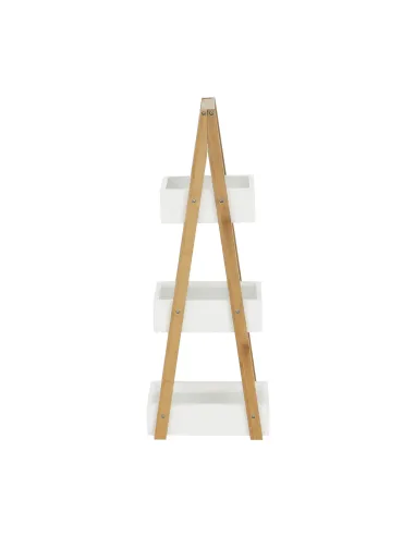 Raft, VEGO, living/dormitor, 30x18.5x81 cm, MDF alb/bambus | MobilaOK