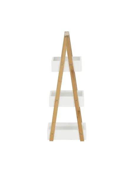 Raft, VEGO, living/dormitor, 30x18.5x81 cm, MDF alb/bambus | MobilaOK