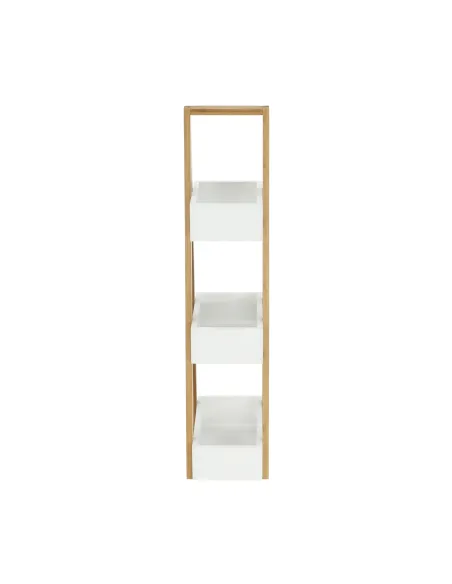 Raft, VEGO, living/dormitor, 30x18.5x81 cm, MDF alb/bambus | MobilaOK