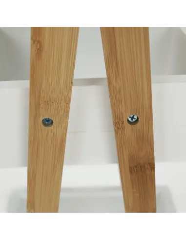 Raft, VEGO, living/dormitor, 30x18.5x81 cm, MDF alb/bambus | MobilaOK
