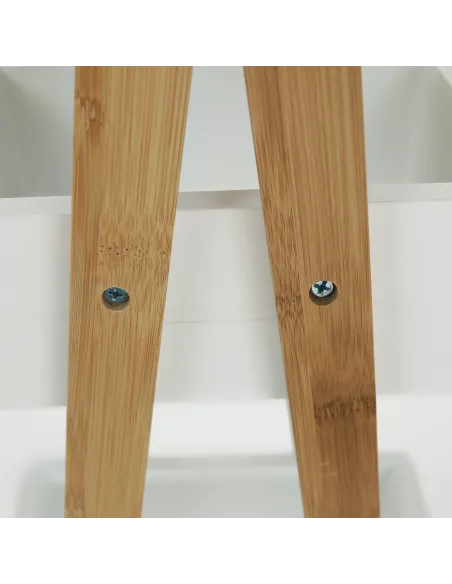 Raft, VEGO, living/dormitor, 30x18.5x81 cm, MDF alb/bambus | MobilaOK