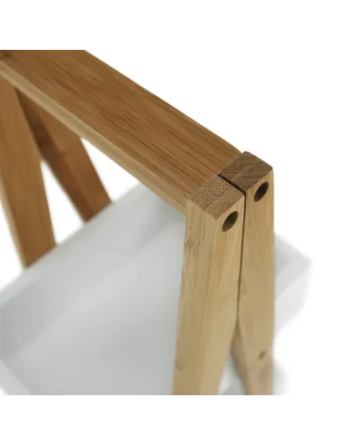 Raft, VEGO, living/dormitor, 30x18.5x81 cm, MDF alb/bambus | MobilaOK