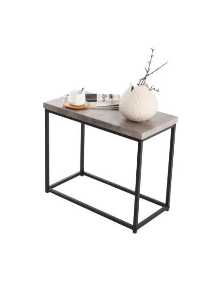 Măsuță de cafea TENDER living 60x30x50 cm Oțel/Lemn | MobilaOK