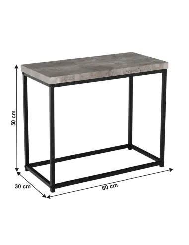 Măsuță de cafea TENDER living 60x30x50 cm Oțel/Lemn | MobilaOK