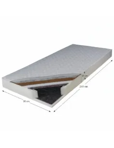 Saltea KOKOS MEDIUM, dormitor, 90x210 cm, placă cocos, arcuri Bonell, spumă | MobilaOK 2