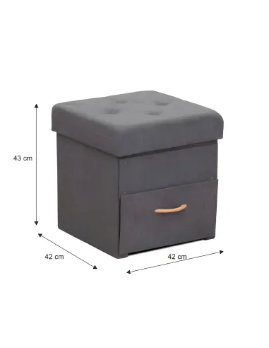 Taburet SULOT TYP 1, living/bucatarie, 42x42x43 cm, tesatura, sertar | MobilaOK