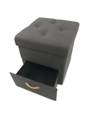 Taburet SULOT TYP 1, living/bucatarie, 42x42x43 cm, tesatura, sertar | MobilaOK