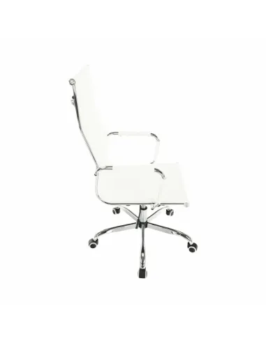 Scaun de birou AZURE 2, alb, 54.5x63x106-114 cm, piele ecologica | MobilaOK