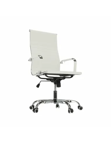 Scaun de birou AZURE 2, alb, 54.5x63x106-114 cm, piele ecologica | MobilaOK