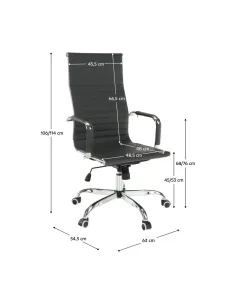 Scaun de birou AZURE 2, birou, 54.5x63x106-114 cm, piele ecologică/crom | MobilaOK 2