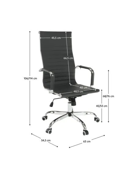 Scaun de birou AZURE 2, birou, 54.5x63x106-114 cm, piele ecologică/crom | MobilaOK