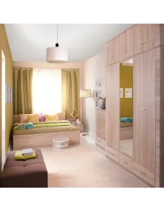 Dulap KONDELA pentru dormitor, 160.8x192x55 cm, PAL laminat stejar sonoma | MobilaOK 2