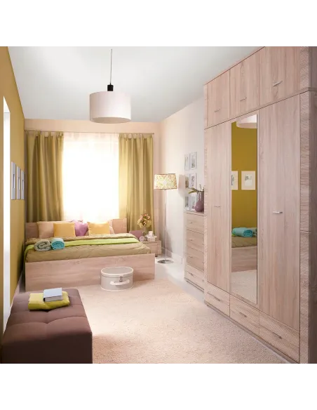 Dulap KONDELA pentru dormitor, 160.8x192x55 cm, PAL laminat stejar sonoma | MobilaOK