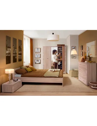Dulap KONDELA pentru dormitor, 160.8x192x55 cm, PAL laminat stejar sonoma | MobilaOK