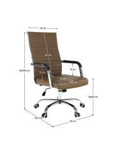Scaun de birou, piele eco/metal, taupe/crom, FARAN | MobilaOK 2