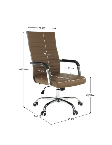 Scaun de birou, piele eco/metal, taupe/crom, FARAN | MobilaOK