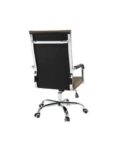 Scaun de birou, piele eco/metal, taupe/crom, FARAN | MobilaOK