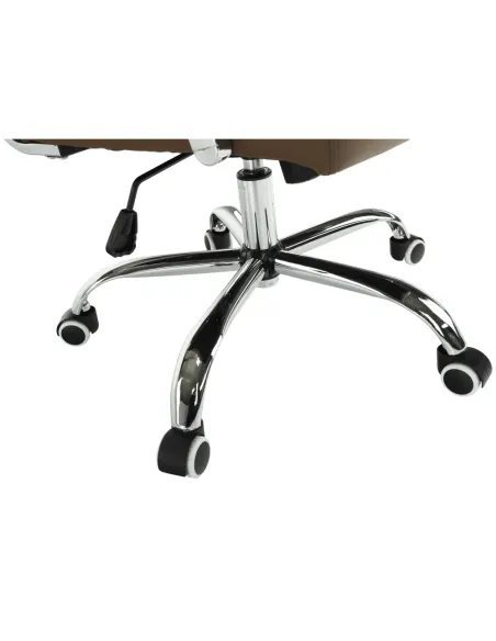 Scaun de birou, piele eco/metal, taupe/crom, FARAN | MobilaOK