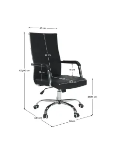 Scaun de birou, piele eco/metal, negru/crom, FARAN | MobilaOK 2