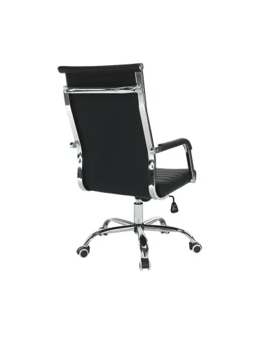 Scaun de birou, piele eco/metal, negru/crom, FARAN | MobilaOK