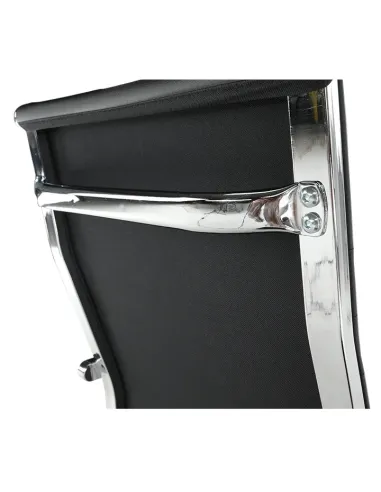 Scaun de birou, piele eco/metal, negru/crom, FARAN | MobilaOK
