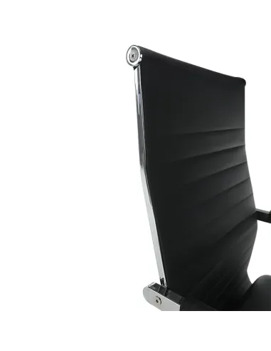 Scaun de birou, piele eco/metal, negru/crom, FARAN | MobilaOK