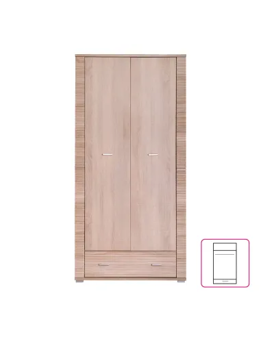 Dulap GRAND, living/dormitor, 92.8x192x55 cm, PAL laminat stejar sonoma | MobilaOK