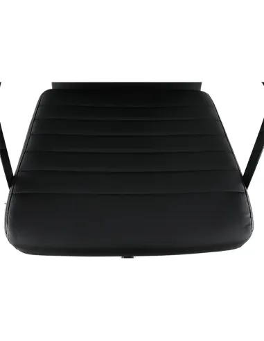 Scaun de birou, piele eco/metal, negru/crom, FARAN | MobilaOK