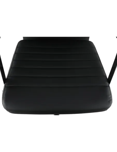 Scaun de birou, piele eco/metal, negru/crom, FARAN | MobilaOK