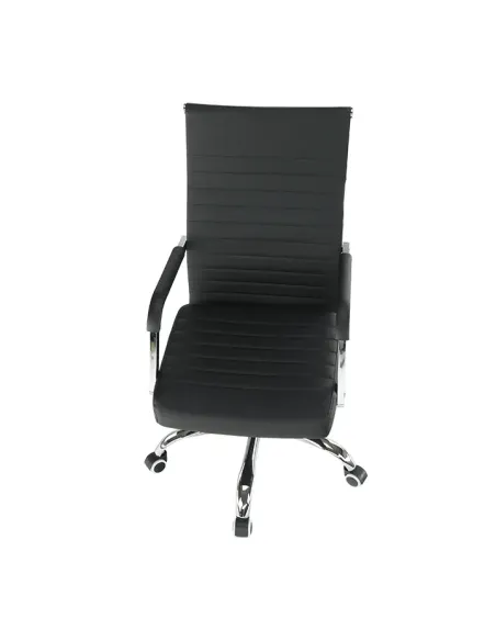 Scaun de birou, piele eco/metal, negru/crom, FARAN | MobilaOK
