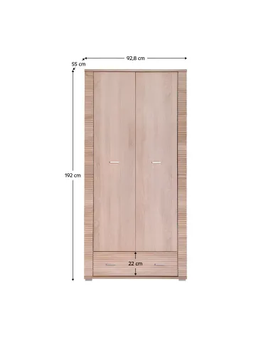 Dulap GRAND, living/dormitor, 92.8x192x55 cm, PAL laminat stejar sonoma | MobilaOK
