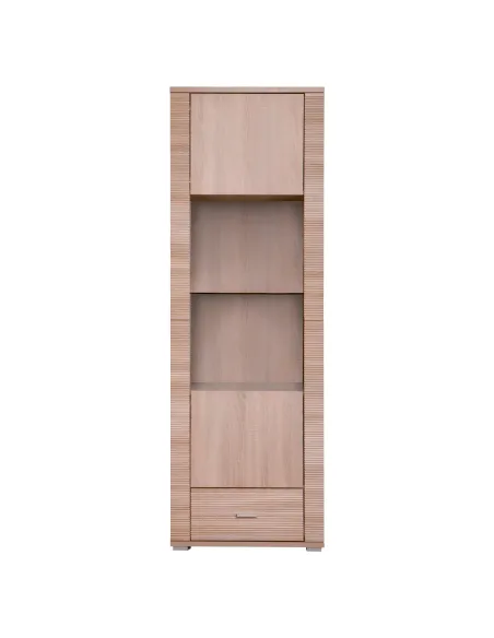 Vitrină KONDELA GRAND 05, living/dormitor/birou, 63x192x39 cm, PAL laminat stejar sonoma | MobilaOK