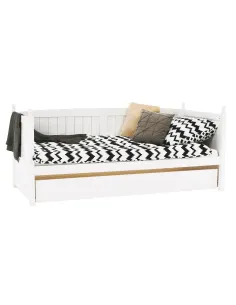 Pat cu pat suplimentar GLAMIS, dormitor, 90x200, lemn de pin, PAL, MDF | MobilaOK