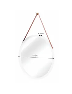 Oglindă LEMI 1 pentru hol, baie, dormitor, 45x45 cm, cadru bambus | MobilaOK 2