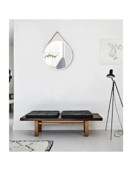 Oglindă LEMI 1 pentru hol, baie, dormitor, 45x45 cm, cadru bambus | MobilaOK