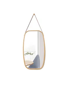 Oglindă LEMI 3+C420 pentru hol sau baie, 45x45 cm, cadru bambus | MobilaOK