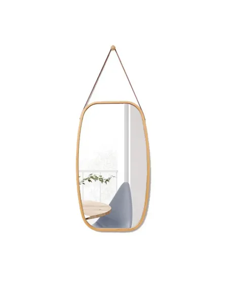 Oglindă LEMI 3+C420 pentru hol sau baie, 45x45 cm, cadru bambus | MobilaOK