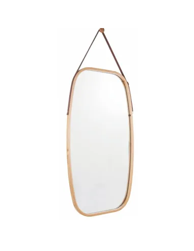 Oglindă LEMI 3+C420 pentru hol sau baie, 45x45 cm, cadru bambus | MobilaOK