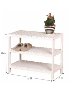 Dulap încălțăminte ADITA, alb, 72x26x30/58 cm, MDF | MobilaOK 2