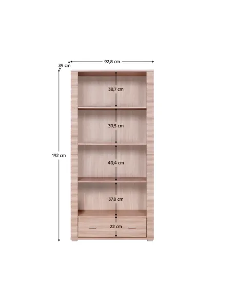 Raft GRAND 07, pentru living, dormitor, birou, 92.8x192x39 cm, PAL melaminat | MobilaOK