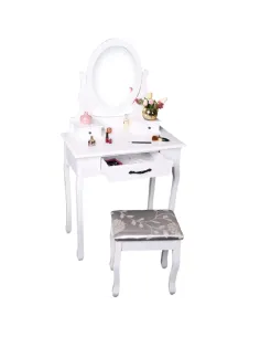 Măsuță de toaletă LINET NEW, baie, 72x40x136 cm, MDF și lemn masiv | MobilaOK