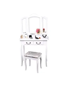 Măsuță de toaletă REGINA NEW, baie, 80x40x142 cm, Lemn masiv și MDF | MobilaOK